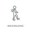 racewalking linear icon. Modern outline racewalking logo concept