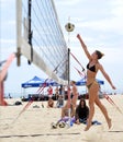 Rachel Johnston - beach volleyball block Royalty Free Stock Photo