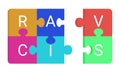 RACI. The image of the responsibility matrix in the form of assembled puzzles. Royalty Free Stock Photo