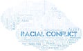 Racial Conflict word cloud. Vector made with the text only. Royalty Free Stock Photo