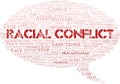 Racial Conflict word cloud. Vector made with the text only. Royalty Free Stock Photo
