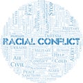 Racial Conflict word cloud. Vector made with the text only. Royalty Free Stock Photo