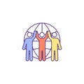 Racial unity RGB color icon Royalty Free Stock Photo