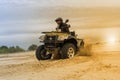 Racing ATV is sand. Royalty Free Stock Photo