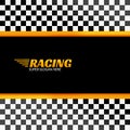 Racing background with race flag, vector sport design Royalty Free Stock Photo