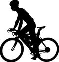 Racing bicyclist silhouette Royalty Free Stock Photo