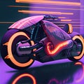 Racing bike with bright electric colors and futuristic eye-catching - Generated Artificial Intelligence- AI