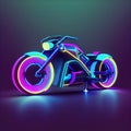 Racing bike with bright electric colors and futuristic eye-catching - Generated Artificial Intelligence- AI