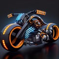Racing bike with bright electric colors and futuristic eye-catching - Generated Artificial Intelligence- AI Royalty Free Stock Photo