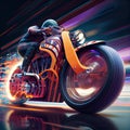 Racing bike with bright electric colors and futuristic eye-catching - Generated Artificial Intelligence- AI