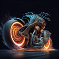 Racing bike with bright electric colors and futuristic eye-catching - Generated Artificial Intelligence- AI