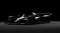 Racing car prototype, silhouette on black. Car of my own design Photo realistic render , Generate AI