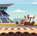 Racing car on racetrack