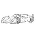 Racing car sketch, ship, coloring book, isolated object on white background, vector illustration Royalty Free Stock Photo