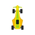 Racing car, speeding motor racing bolid top view vector Illustration Royalty Free Stock Photo