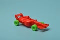 racing cars speed across a captivating blue background, reminiscent of fierce competitions or cherished childhood memories Royalty Free Stock Photo