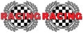 Racing - Checked Flag Laurel Leaves - Racing Sport Illustrations Royalty Free Stock Photo
