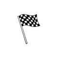 Racing checkered flag hand drawn outline doodle icon. Royalty Free Stock Photo