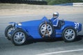 Racing a classic Bugatti sports car at the Laguna Seca Classic Car Race in Carmel, CA Royalty Free Stock Photo