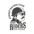 Racing club emblem template. Street racing club. Lucky Riders. M