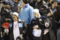 Racing Club fans celebrate the relegation of their rival Independiente Royalty Free Stock Photo