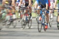 Racing Cyclists, Motion Blur Royalty Free Stock Photo