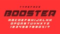 Racing display font design, dynamic alphabet, letters and numbers
