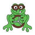 Racing driver frog Royalty Free Stock Photo