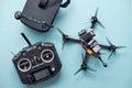 Racing drone. Fpv high-speed racing drone. Hobby Royalty Free Stock Photo