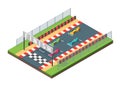 Racing Finish Line Isometric View. Vector