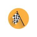 racing flag flat icon with long shadow. racing flag flat icon Royalty Free Stock Photo