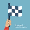 Racing flag in hand umpire Royalty Free Stock Photo