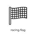 racing flag icon. Trendy modern flat linear vector racing flag i Royalty Free Stock Photo