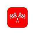 Racing flag icon. Vector illustration, flat design. Royalty Free Stock Photo