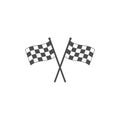 Racing flag icon. Vector illustration, flat design. Royalty Free Stock Photo