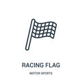 racing flag icon vector from motor sports collection. Thin line racing flag outline icon vector illustration. Linear symbol Royalty Free Stock Photo