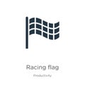 Racing flag icon vector. Trendy flat racing flag icon from productivity collection isolated on white background. Vector Royalty Free Stock Photo