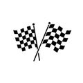 racing flag white and black vector illustration silhouette Royalty Free Stock Photo