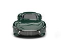 Racing green modern super sports car - front view