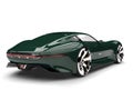 Racing green modern super sports car - tail view