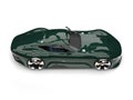 Racing green modern super sports car - top down side view