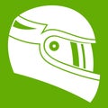 Racing helmet icon green Royalty Free Stock Photo