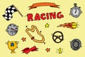 Racing icons set Royalty Free Stock Photo