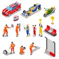 Racing Isometric Icon Set