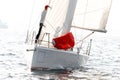 Racing keelboat during regatta competition Royalty Free Stock Photo