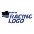 racing logo design concept blue and black