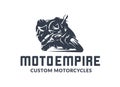 Racing motorcycle logo on white background.