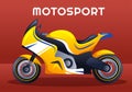 Racing Motosport Speed Bike Template Hand Drawn Cartoon Flat Illustration for Competition or Championship Race