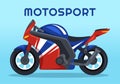 Racing Motosport Speed Bike Template Hand Drawn Cartoon Flat Illustration for Competition or Championship Race