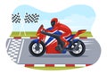 Racing Motosport Speed Bike Template Hand Drawn Cartoon Flat Illustration for Competition or Championship Race